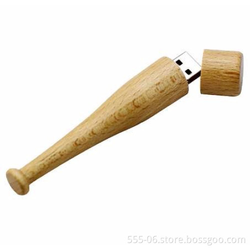 wooden baseball bat shape usb drive customized design